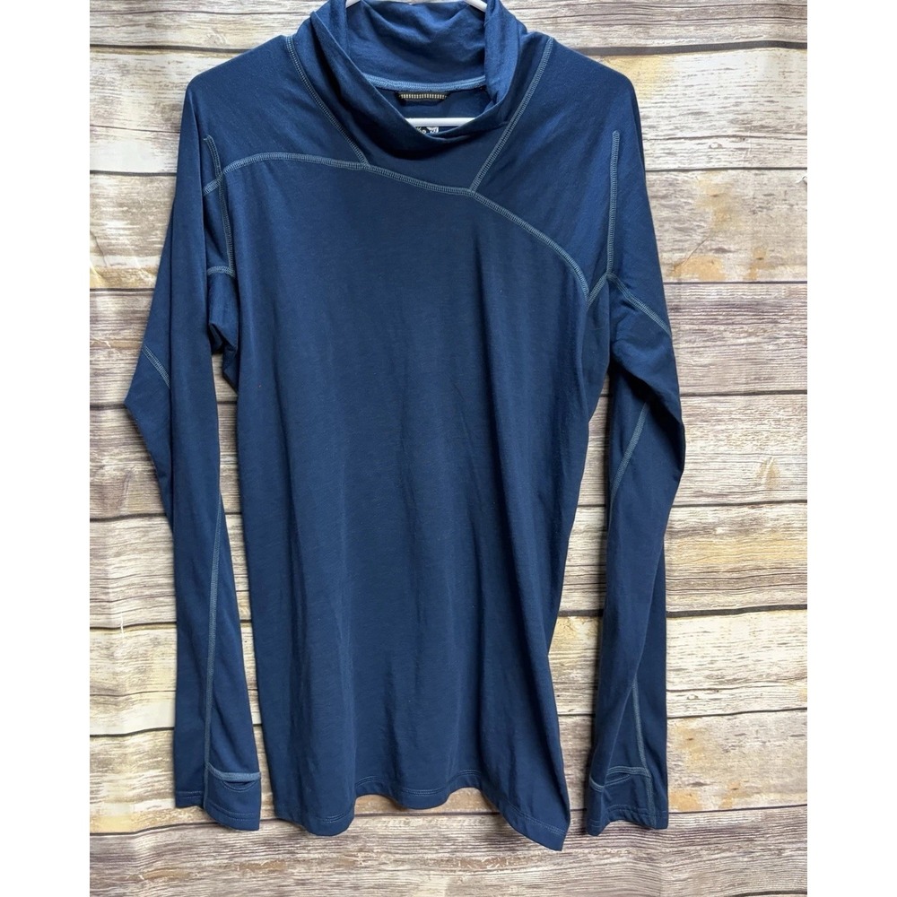 Mountain Hardwear Long Sleeve Women's Large Teal Blue Outdoor‎ Wool